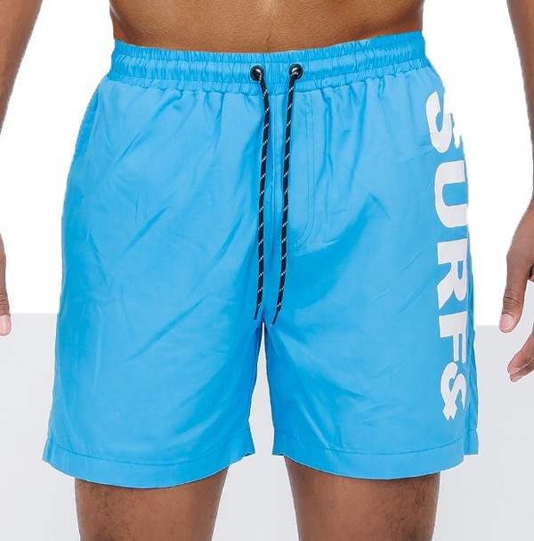WEIV Solid Lined Beach Swim Text Swim Shorts - Apparel | MENLL